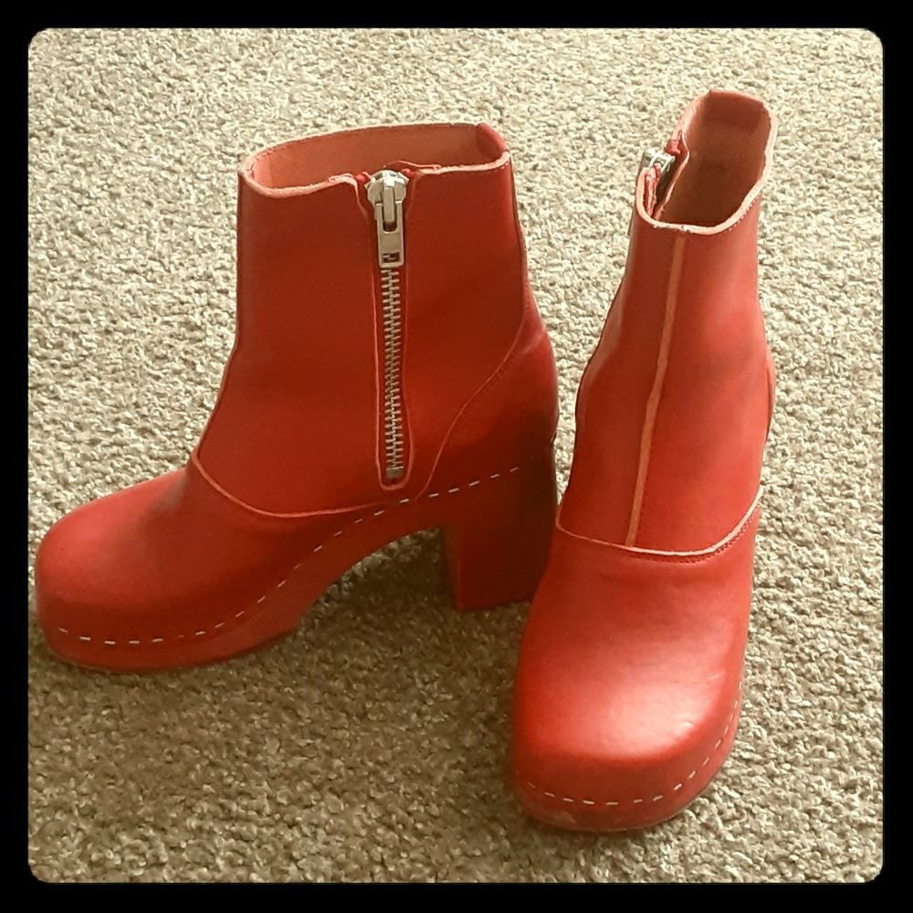 Swedish Hasbeens Cherry Red Boots